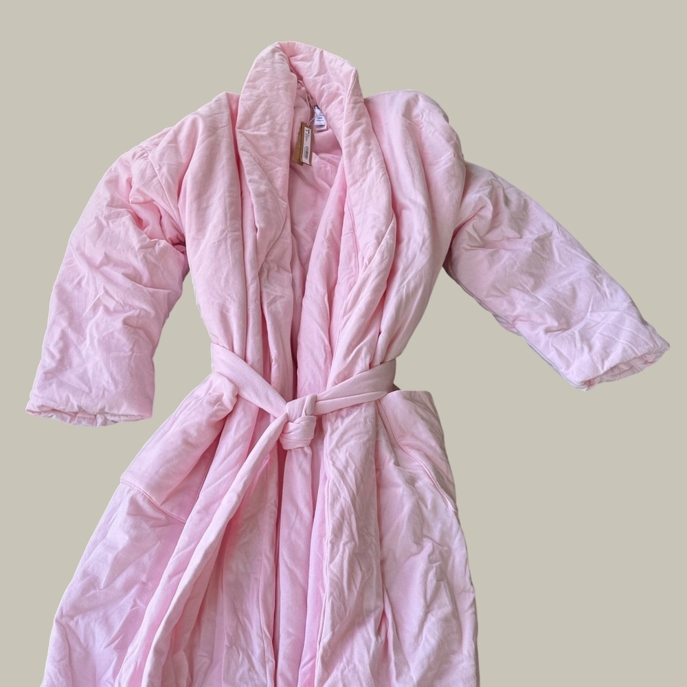 SKIMS Duvet Long Robe Cherry Blossom Pink Quilted Padded LS-LST-9997W XXS/XS NWT
